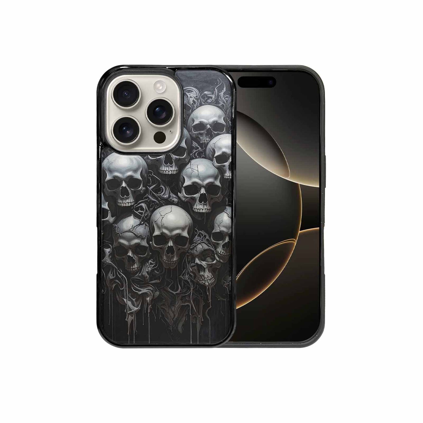 iPhone 16 Pro Case — Grey Dark Black And Grey Tones, Customized Protective Case