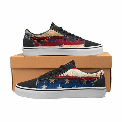 WOMEN'S American Flag Stars Canvas Lace-Up Dark Academia Custom Shoes