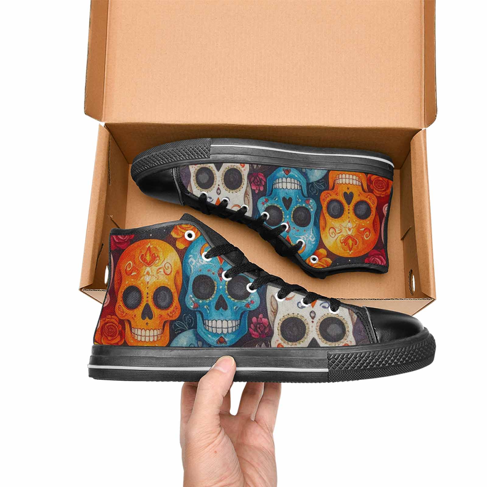MEN'S Skull High Top Canvas Y2K Shoes