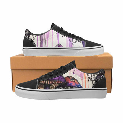 WOMEN'S Rainbow Drip Mushrooms Lace-Up Canvas Vivid Sneakers