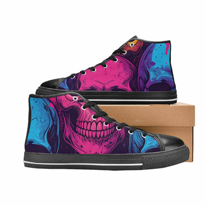 MEN'S Skulls Splatter Comic High Top Canvas Cottagecore Shoes