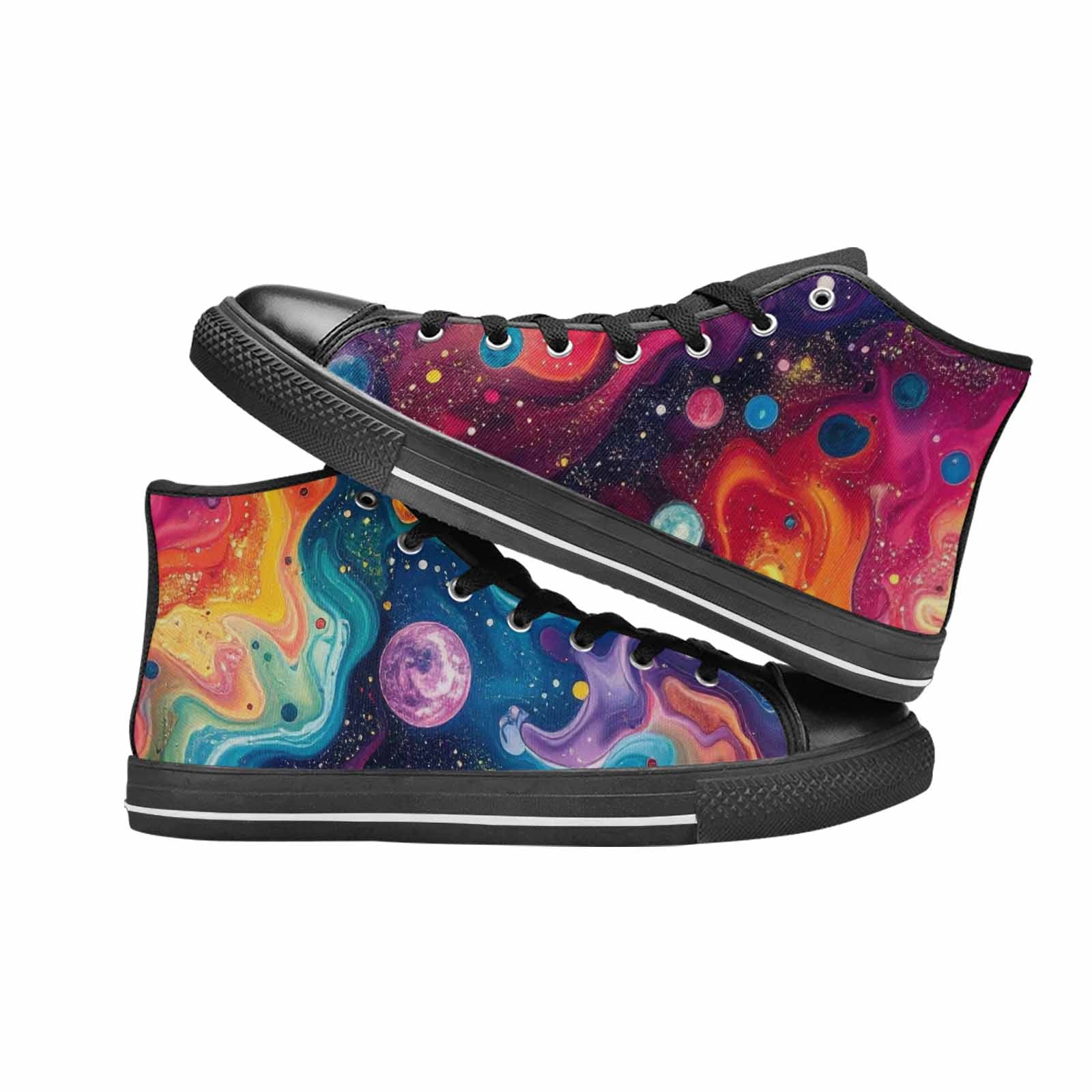 WOMEN'S Galaxy Art - High Top Canvas Grunge Sneakers