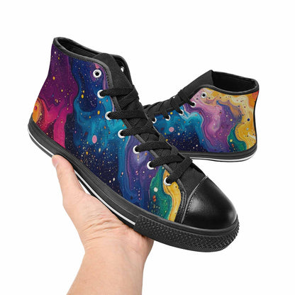 WOMEN'S Galaxy Art - High Top Canvas Y2K Shoes