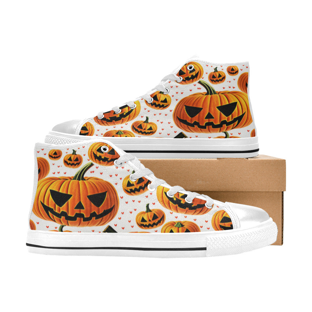 WOMEN'S Halloween Art 3 High Top Canvas Neon Fantasy Custom Sneakers