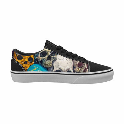 WOMEN'S Skulls  Marble Skulls Lace-Up Canvas Dreamlike Custom Shoes