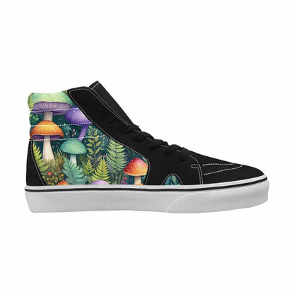MEN'S Mushrooms  Botanical Mushrooms High Top Canvas Vibrant Chaos Sneakers