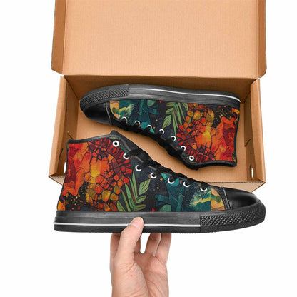 WOMEN'S Dinosaur Silhouette High Top Canvas Y2K Custom Sneakers
