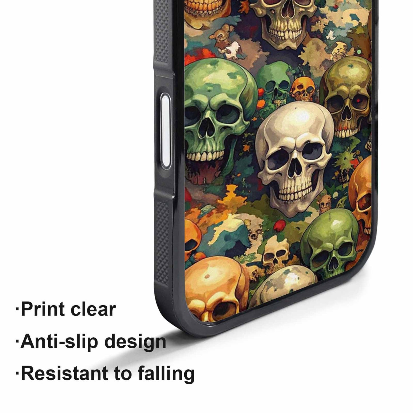 iPhone 17 Pro Case — Skulls Camoskulls Pattern Hu E4c Gothic, Custom Printed Phone Case