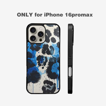iPhone 16 Pro Max Case — Animal Print Black Blue Ink Animal, Custom Printed Phone Case