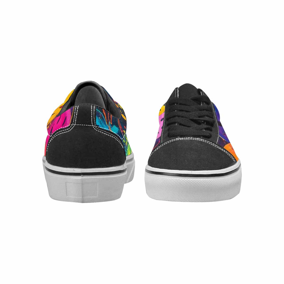 WOMEN'S Smiley Faces  Glow Lace-Up Canvas Wallpaper Art Custom Sneakers