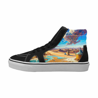 MEN'S Surrealist Desert Dreamscape High Top Canvas Dark Academia Custom Sneakers