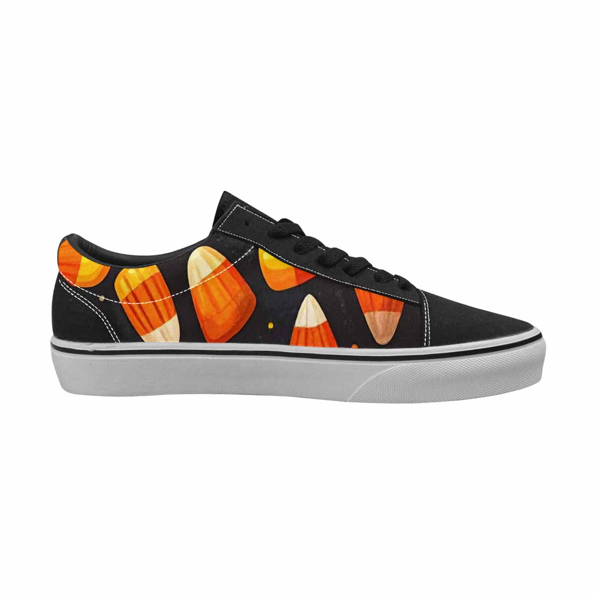 MEN'S Halloween Candy Corn Canvas Lace-Up Neon Fantasy Custom Shoes