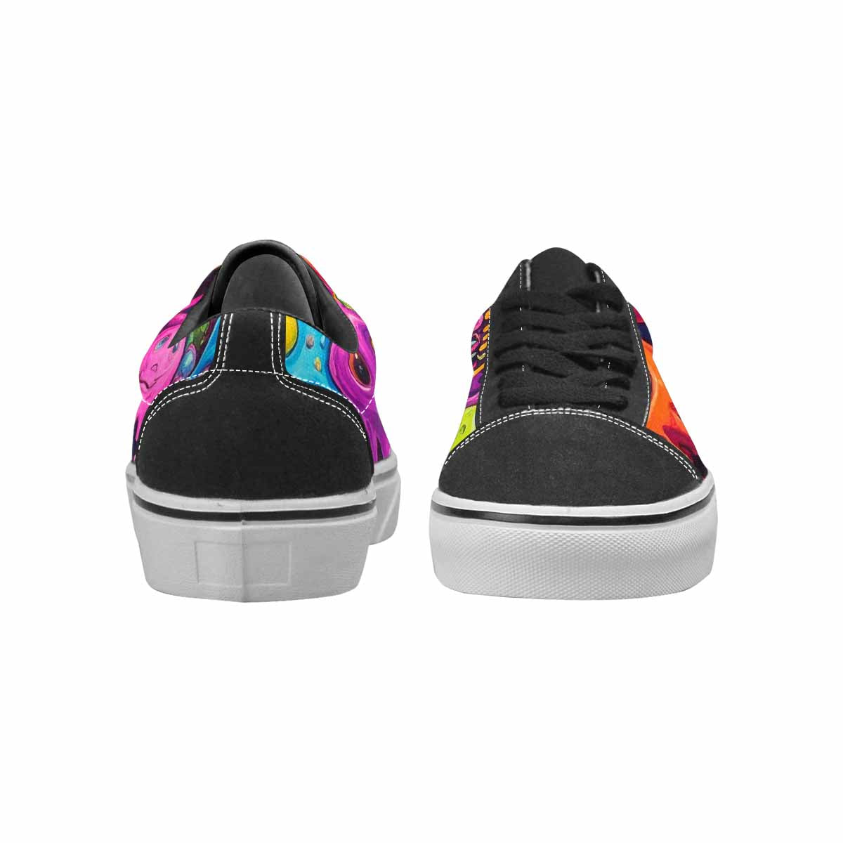 WOMEN'S Ice Cream Monsters  Lace-Up Canvas Melting Art Custom Sneakers