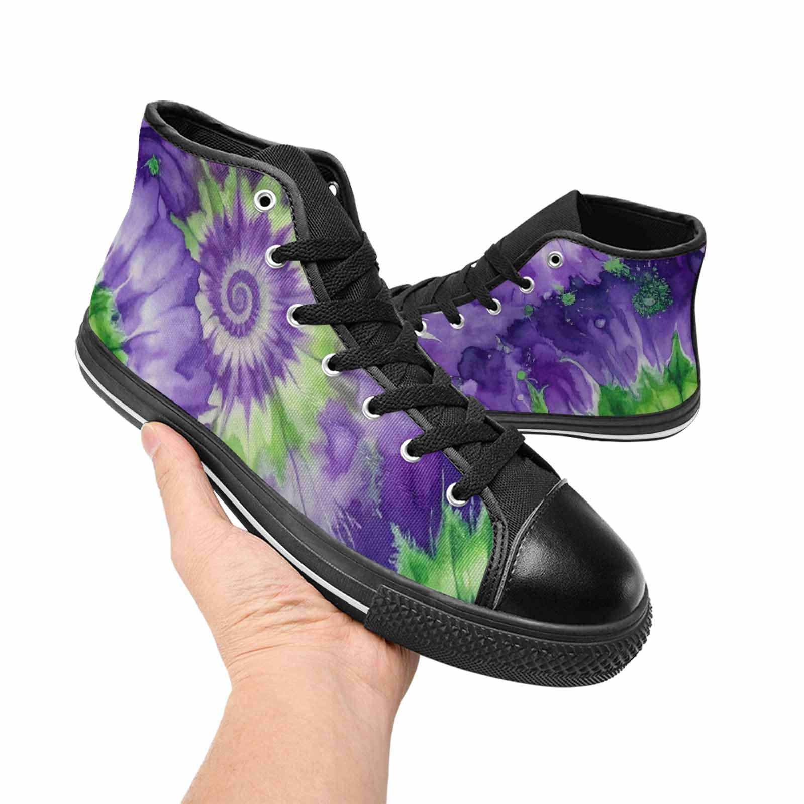 WOMEN'S Tie Dye - High Top Canvas Neon Fantasy Custom Sneakers