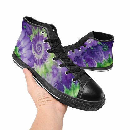 WOMEN'S Tie Dye - High Top Canvas Neon Fantasy Custom Sneakers