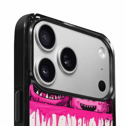 iPhone 17 Pro Case — Black Pink Ink Monsters General Cartoon, Custom Designed Case Cover