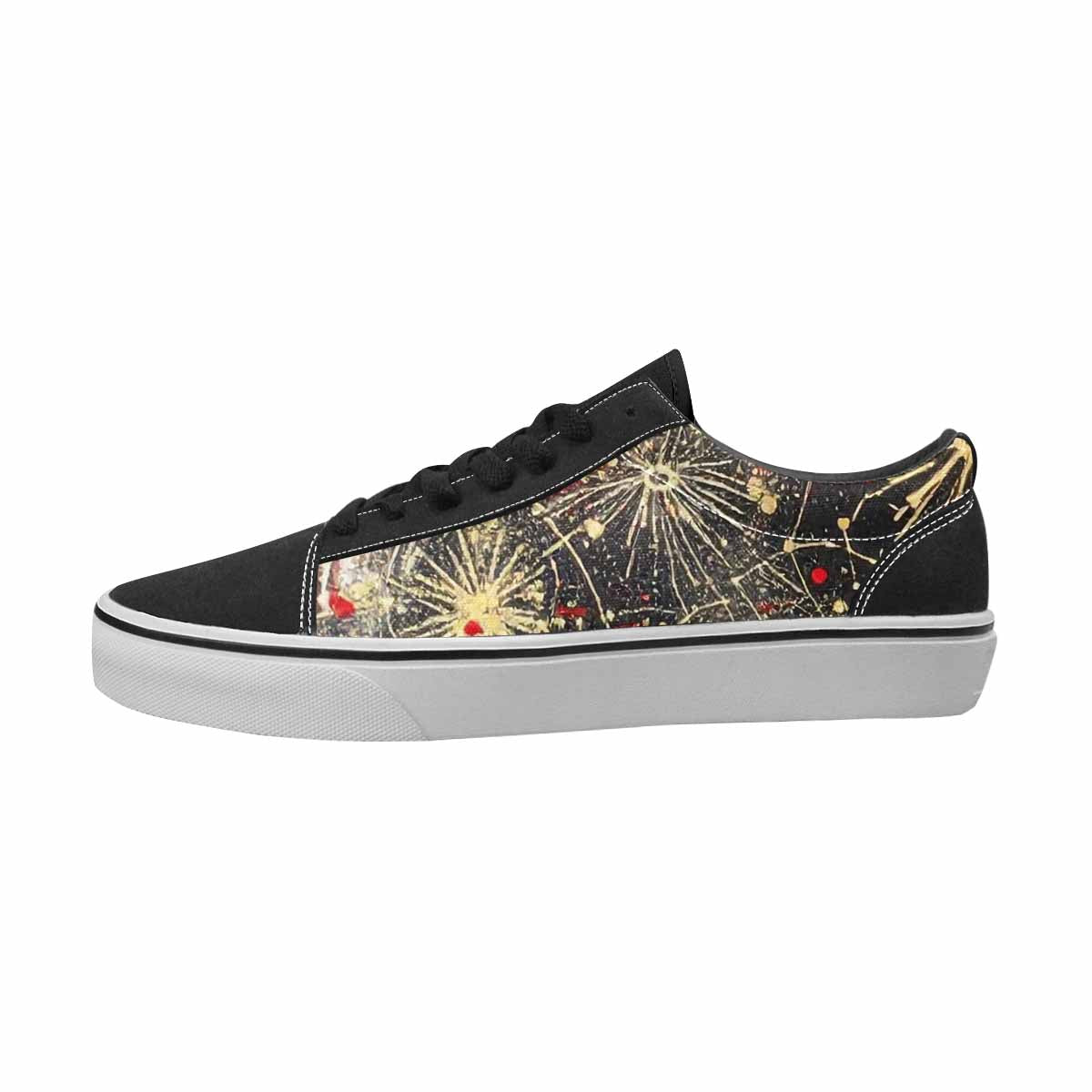 WOMEN'S Zodiac Black & Red Ink Canvas Unique Print Vibrant Chaos Customized Sneakers