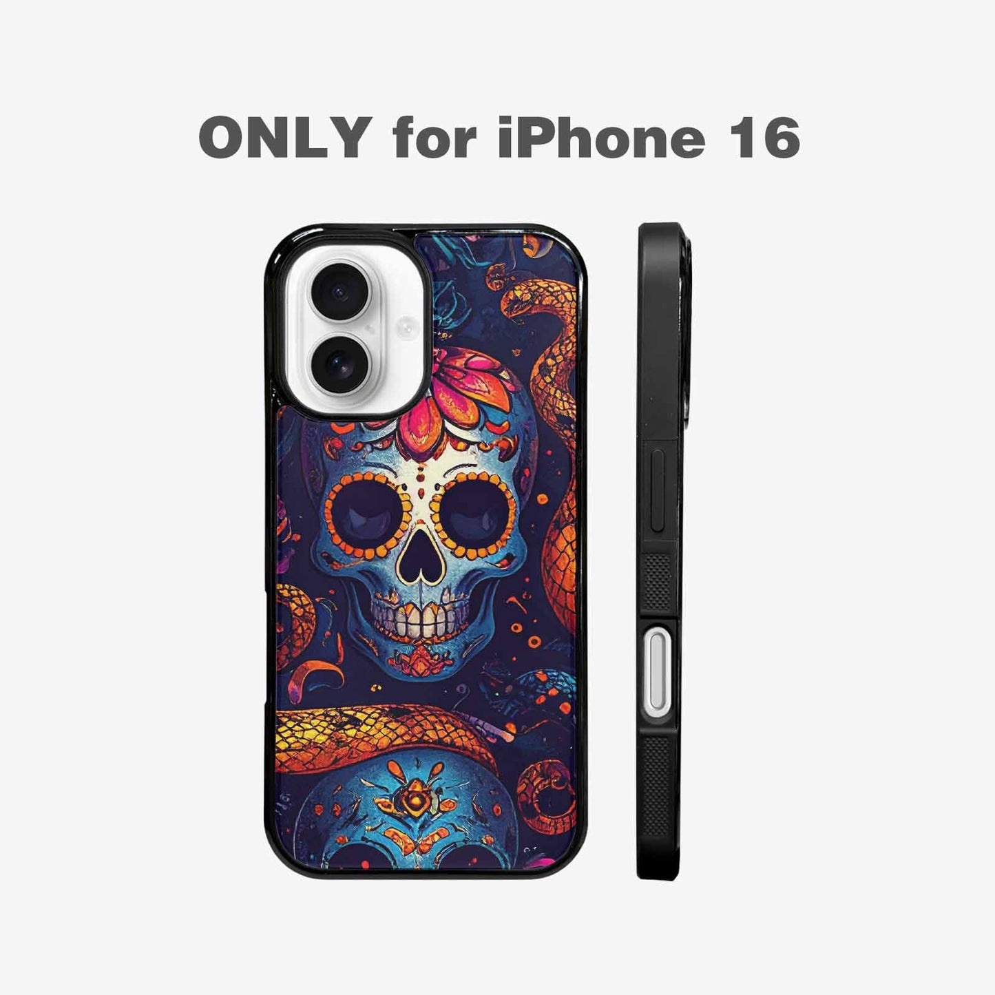 iPhone 16 Case — Snake Skulls Print Custom, Unique Phone Case Design