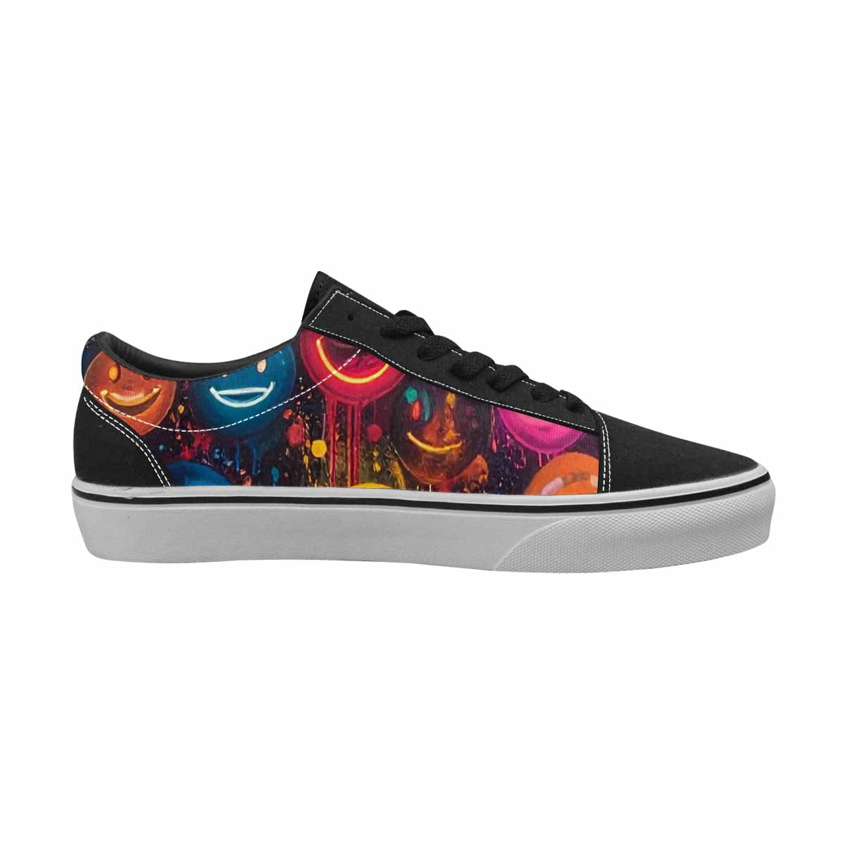 WOMEN'S Smiley Faces × Glow Lace-Up Canvas Dreamlike Custom Shoes