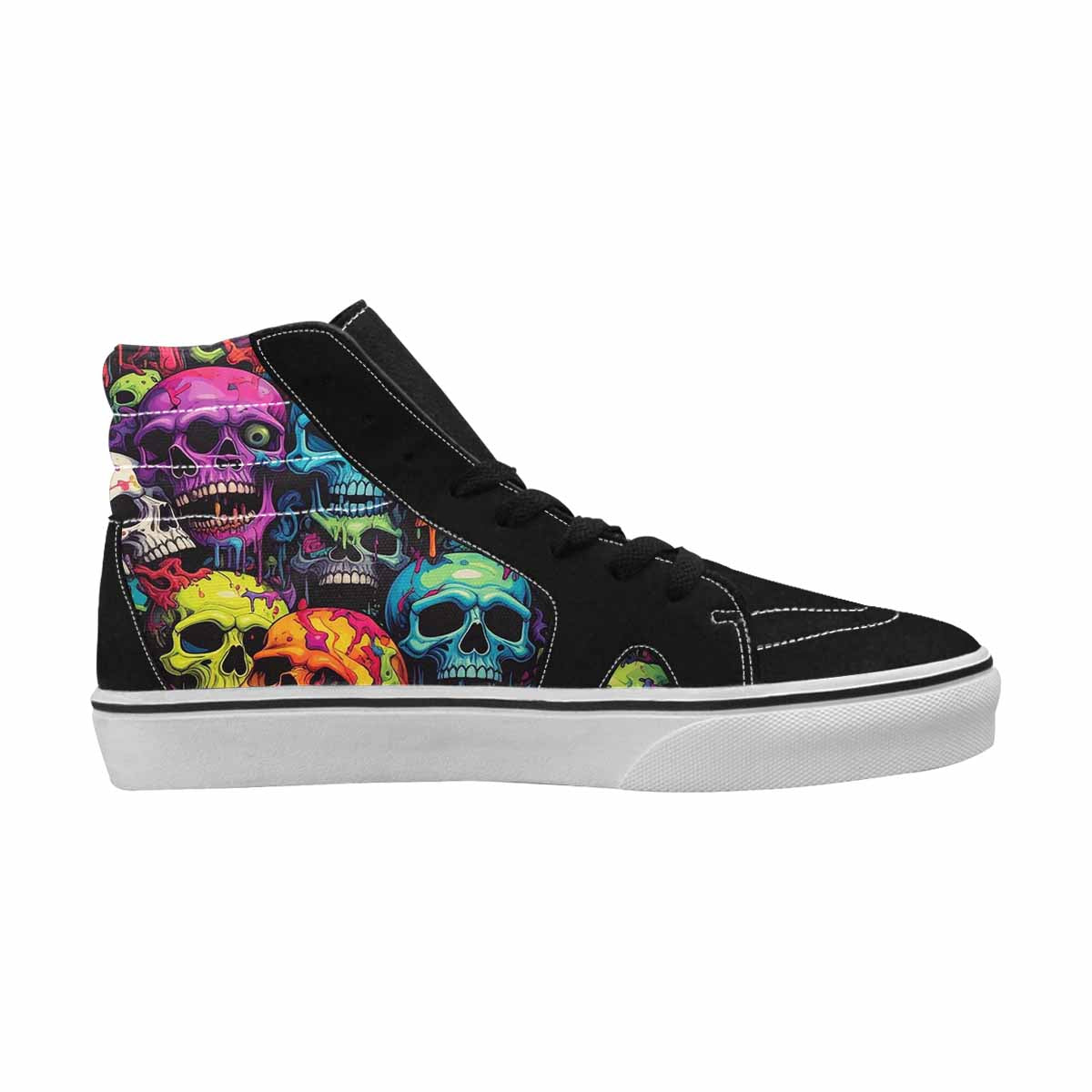 MEN'S 1000s Skulls Digital Camo High Top Canvas Melting Art Custom Sneakers