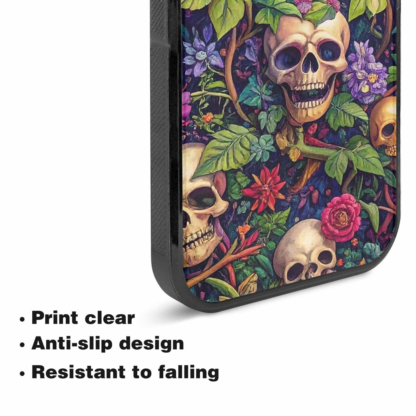 iPhone 15 Case — Skulls Botanicalskulls Pattern, Personalized Phone Case