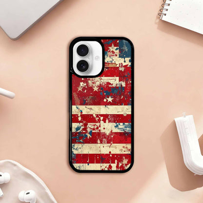 iPhone 17 Case — Small American Flag Stars Galaxy Space, Custom Printed Phone Case