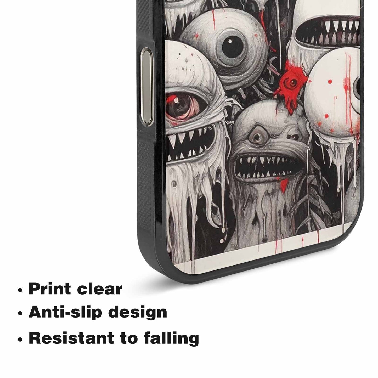 iPhone 16 Pro Max Case — Multi Eye Monster Black Red Ink, Custom Phone Case