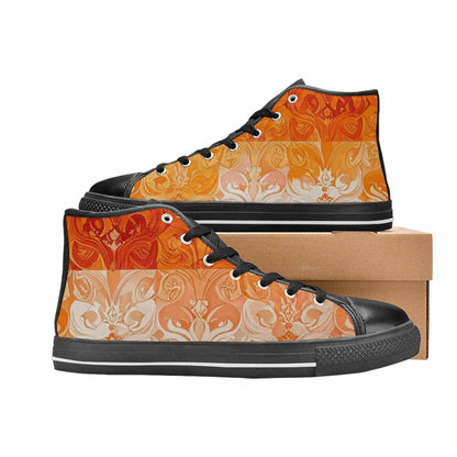 MEN'S Lesbian Flag Color High Top Canvas Grunge Sneakers