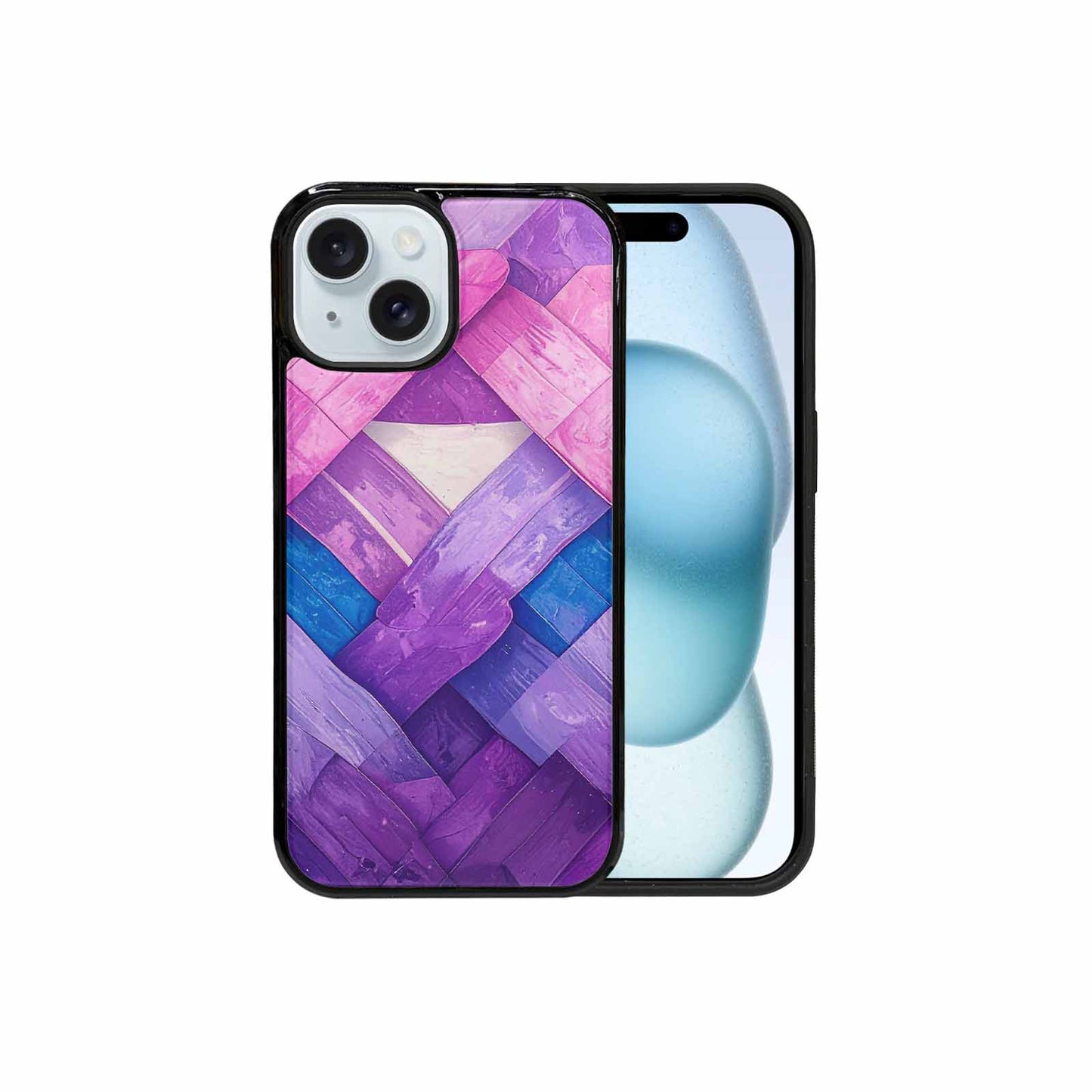 iPhone 15 Case — Bisexual Flag Color Theme Small Rainbow, Custom Designed Case Cover