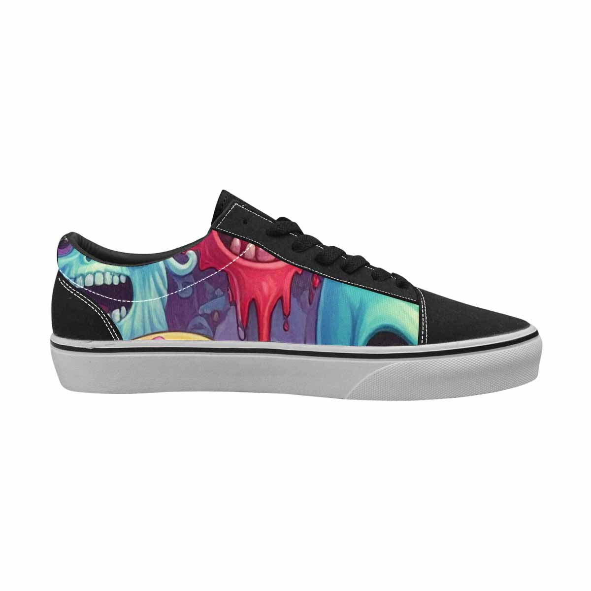 WOMEN'S Ice Cream Monsters  Lace-Up Canvas Vibrant Chaos Custom Sneakers