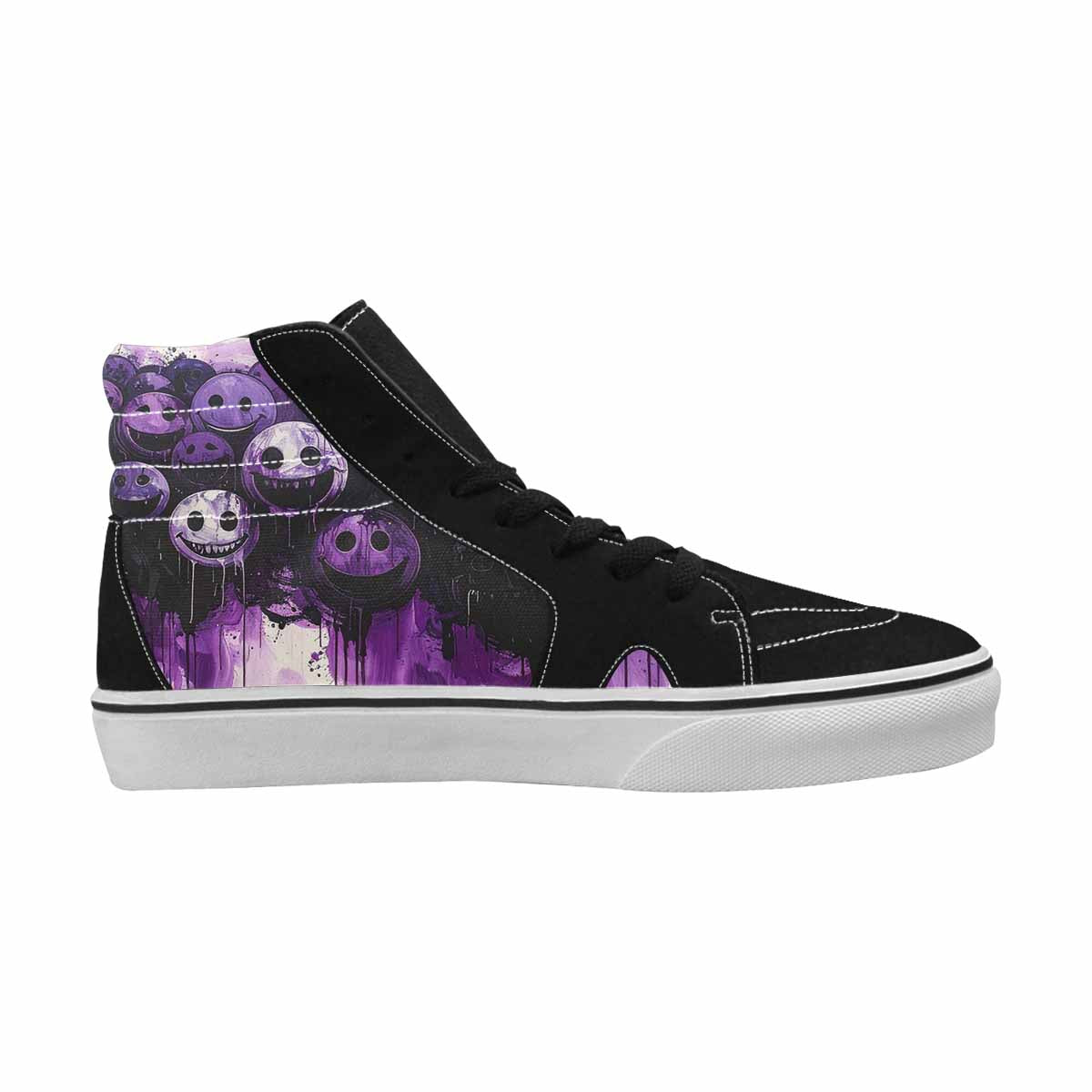 MEN'S Melting Moon Smiley High Top Canvas Dark Academia Sneakers