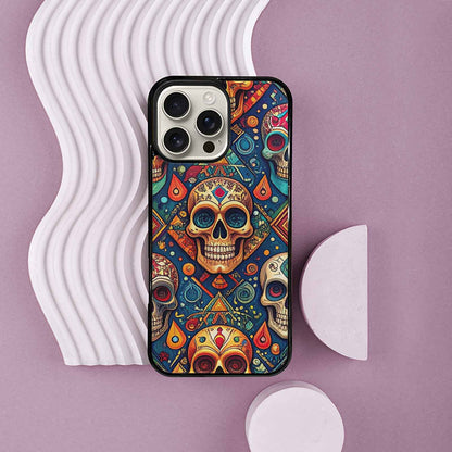 iPhone 16 Pro Max Case — Sacred Geometry Lots Of Skulls Seamless, Customized Protective Case