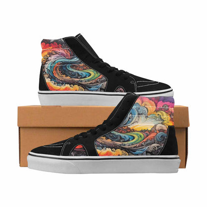 MEN'S Tie Dye High Top Canvas Streetwear Aesthetic Custom Printed Shoes