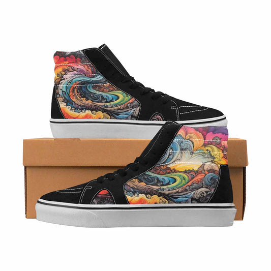 MEN'S Tie Dye High Top Canvas Streetwear Aesthetic Custom Printed Shoes