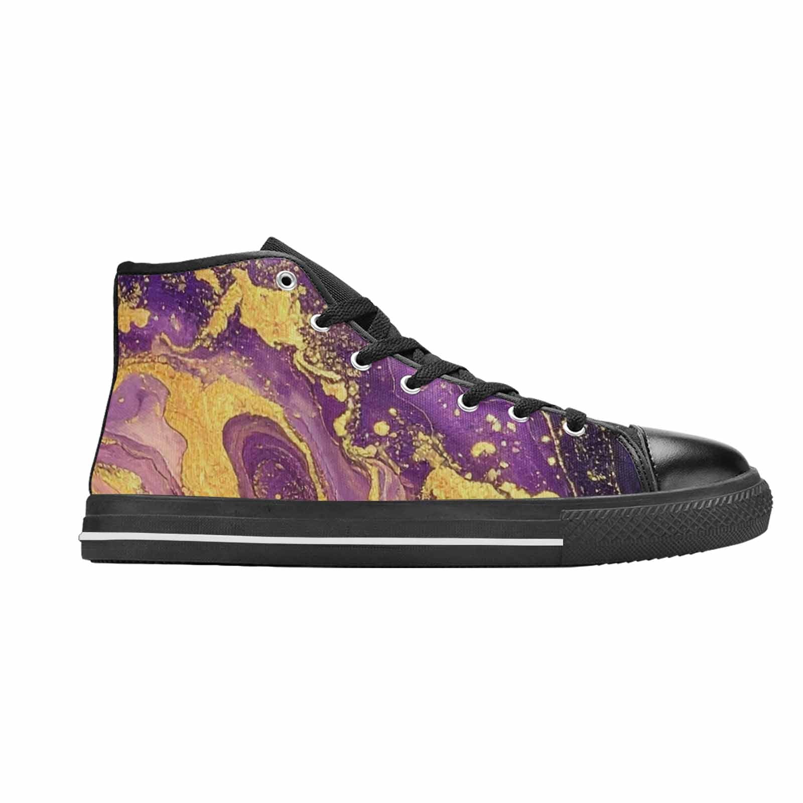 MEN'S Starry Night Nebula Brushstroke High Top Canvas Y2K Custom Shoes