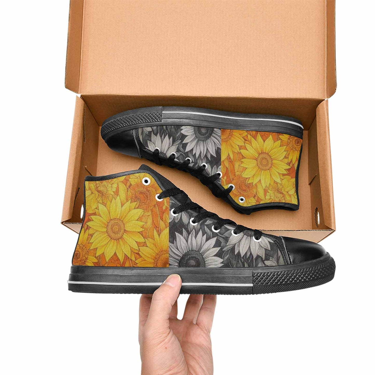 WOMEN'S Blend Melt Them High Top Canvas Dark Academia Custom Shoes
