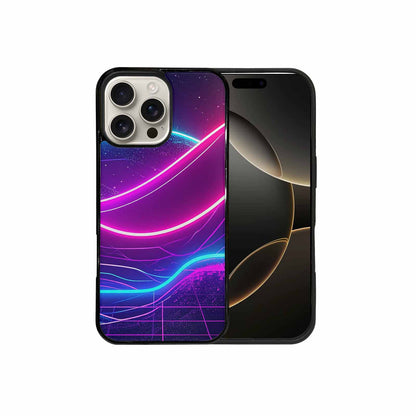 iPhone 16 Pro Max Case — 1980s Neon Cartoon Art Pattern, Custom Art Phone Cover