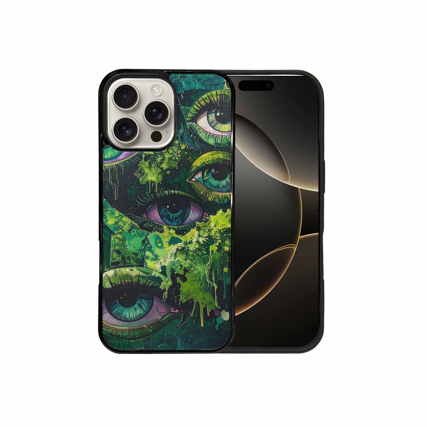 iPhone 16 Pro Max Case — Reptile Eye Cartoon, Custom Art Phone Cover