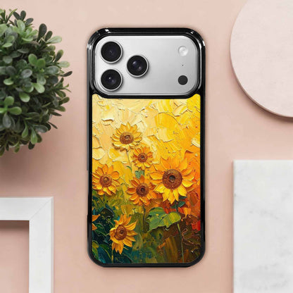 iPhone 17 Pro Max Case — Impressionist Sunflower Brushstroke Pattern Floral, Custom Art Phone Cover