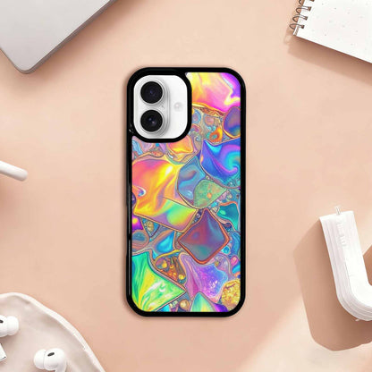 iPhone 17 Case — Holographic Iridescent Shimmer Pattern Original Art, Unique Phone Case Design