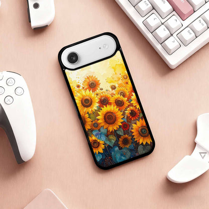 iPhone 17 Air Case — Full Color Vibrant Sunflower Burst Floral, Custom Phone Case