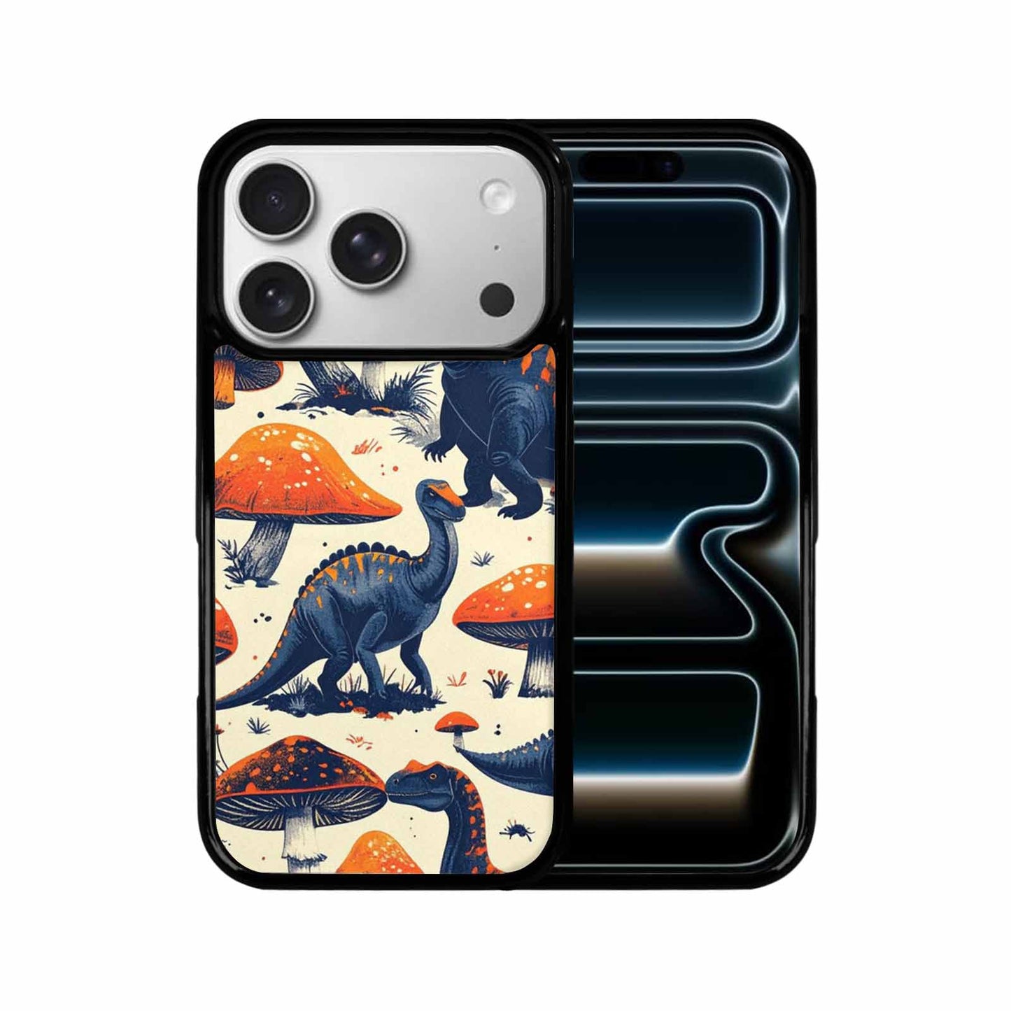 iPhone 17 Pro Case — Vintage Dinosaurs Mushroom Retro Vintage, Custom Designed Case Cover