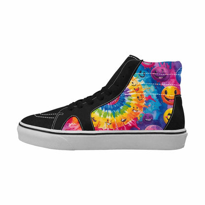 MEN'S Smiley Facessmiley Faces  High Top Canvas Wallpaper Art Sneakers
