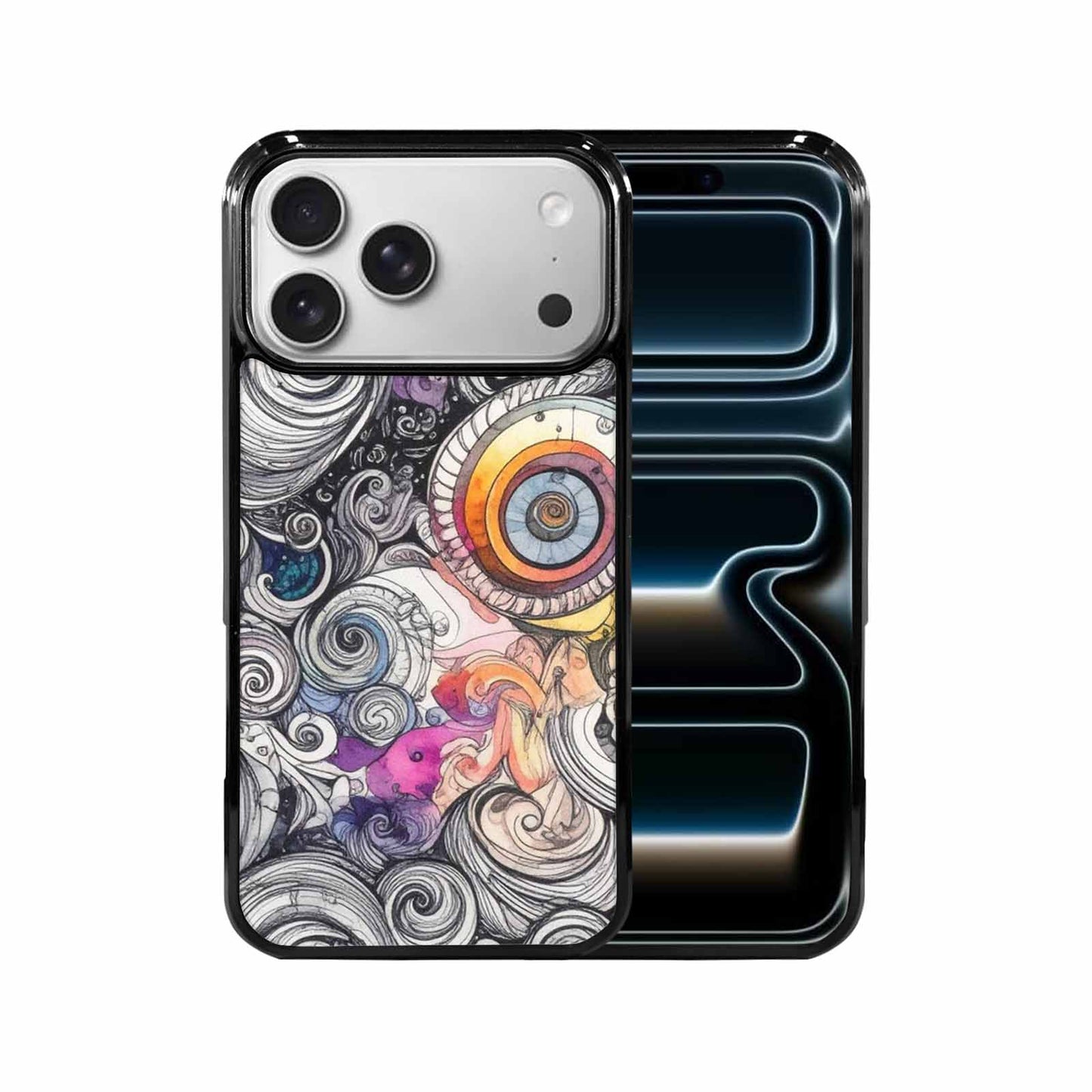 iPhone 17 Pro Max Case — Tie Dye Swirls (black Tie Dye, Original Design Phone Case