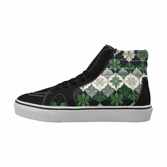 MEN'S Aromantic Flag Color High Top Canvas Surreal Custom Sneakers