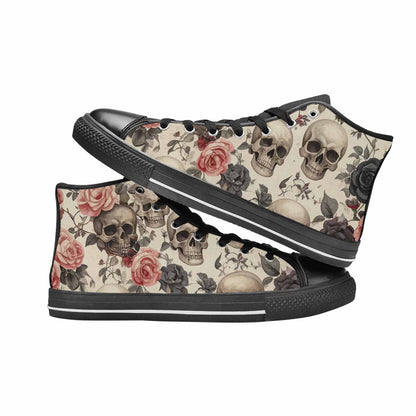 MEN'S Skulls - Roses High Top Canvas Aesthetic Custom Shoes