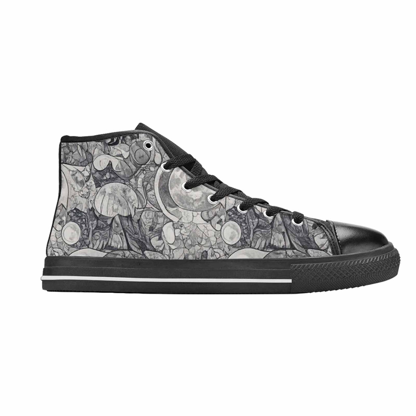 WOMEN'S Wolves Everywhere Collage High Top Canvas Neon Fantasy Shoes