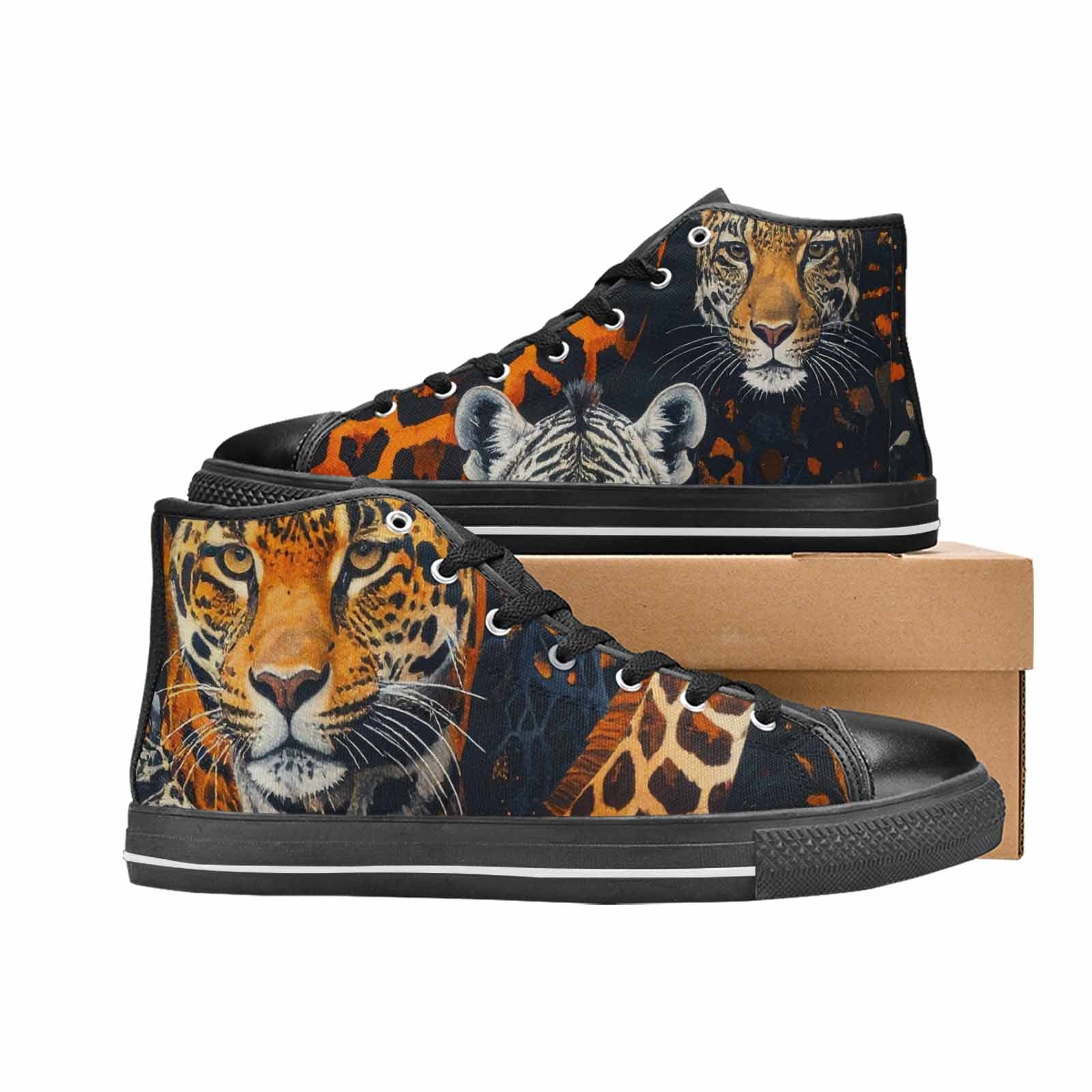 WOMEN'S Animal Print High Top Canvas Dark Academia Custom Shoes