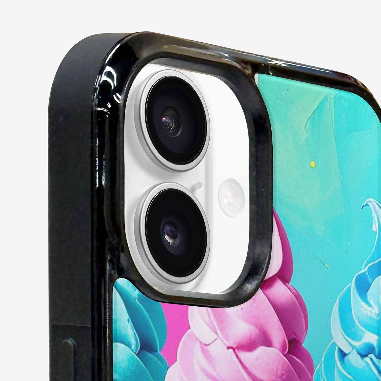 iPhone 16 Plus Case — Collage Of Overlapping Waffle Cones Icecream, Custom Printed Phone Case