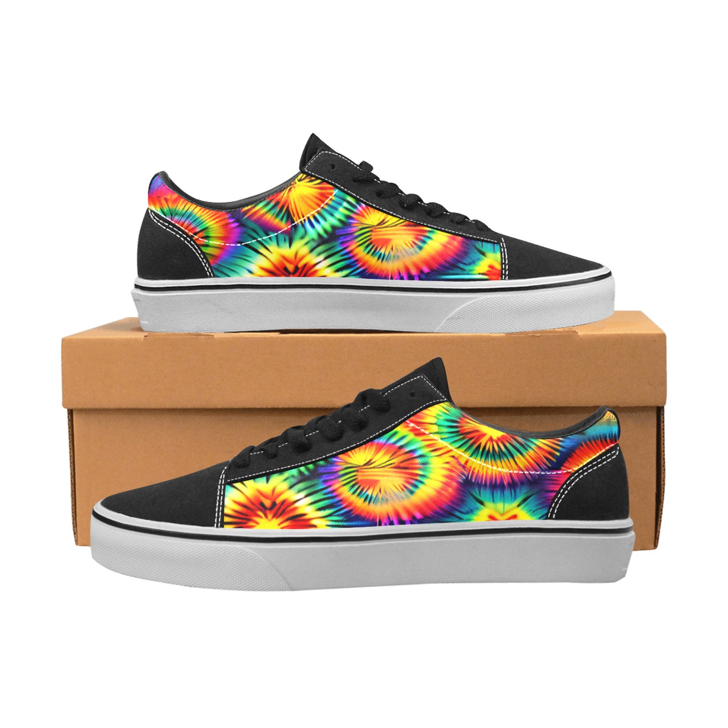 MEN'S Rainbow Tie Dye Low Top Skateboarding Dreamcore Custom Sneakers